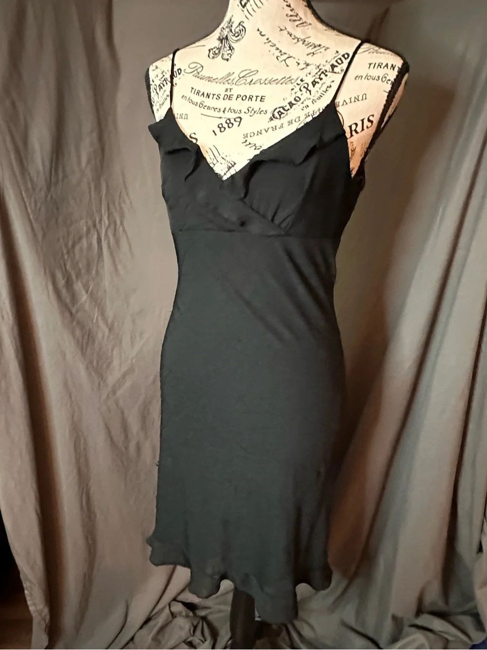 Vintage 90’s Black Spaghetti-Strap Slip Dress by ENT